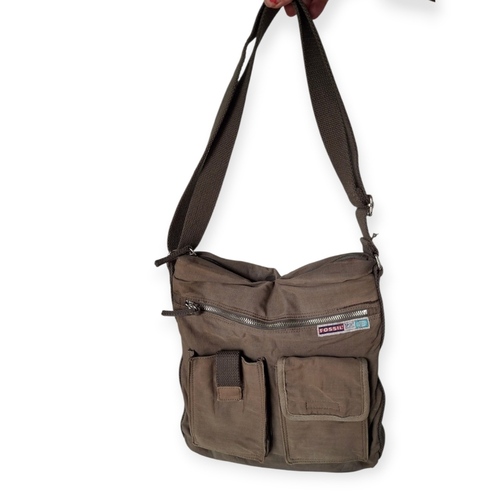 Fossil Vtg Rare Bag - Canvas - Cargo  Y2K - Nineties - Sport Division - 54 - Tan